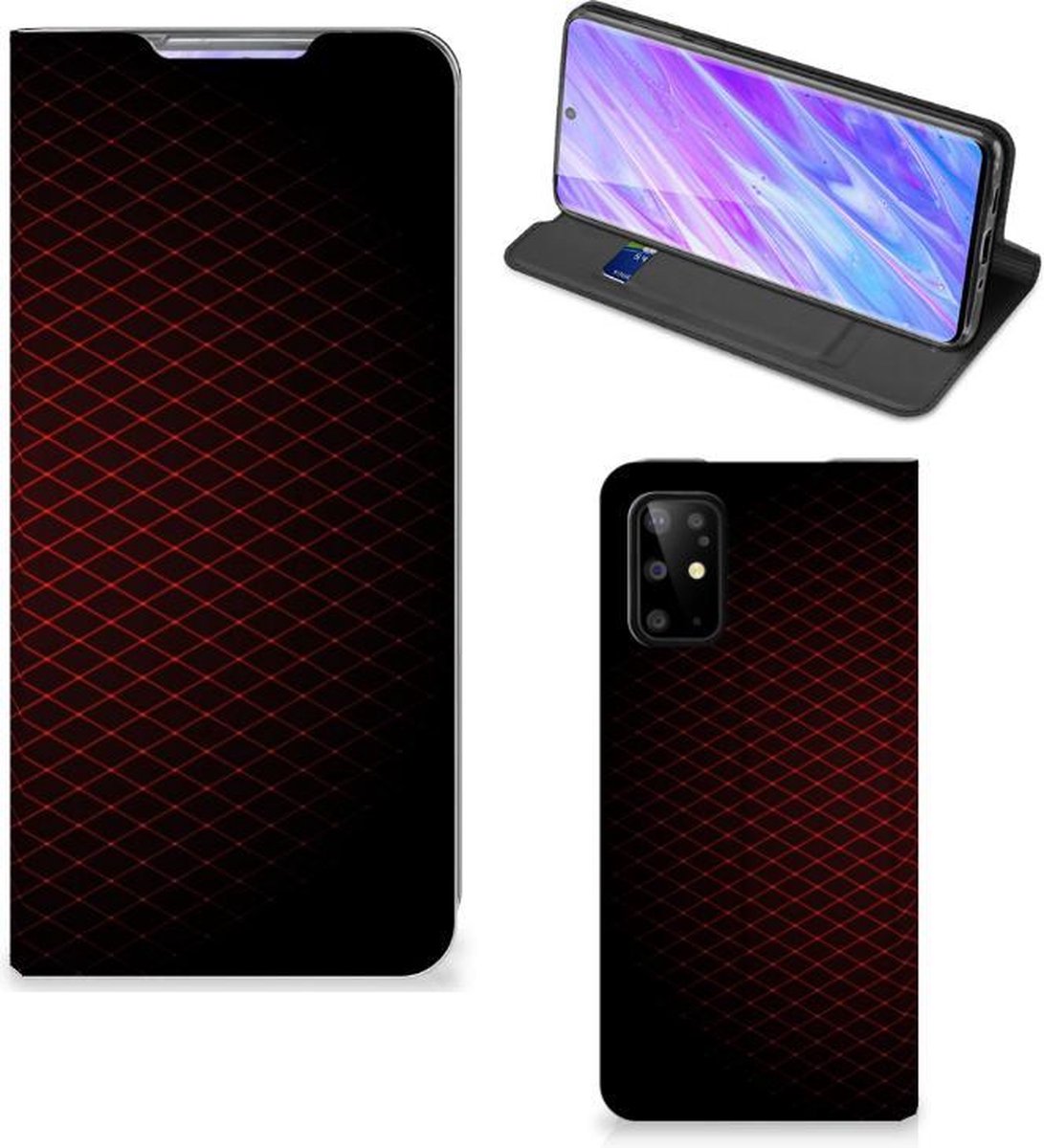 Samsung Galaxy S20 Plus Hoesje met Magneet Geruit Rood