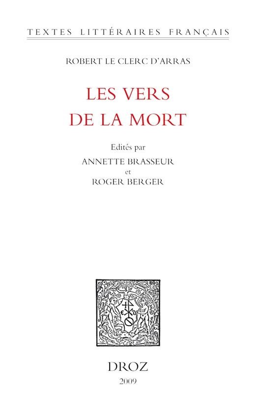 Textes littéraires français - Les Vers de la Mort - cover