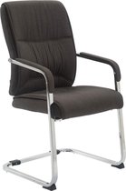 CLP XXL Anubis Bezoekersstoel - Met armleuning - Eetkamerstoel - Stof - donkergrijs