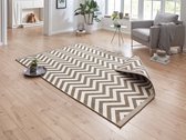 Binnen & buiten vloerkleed zigzag Palma - bruin/crème 80x150 cm