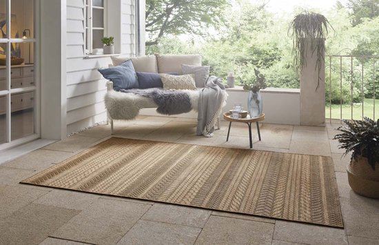 Jute buitenkleed ruiten Granado - beige/bruin 200x290 cm