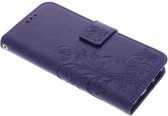 Klavertje Bloemen Booktype Samsung Galaxy S6 Edge hoesje - Paars
