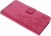 Klavertje Bloemen Booktype Huawei Y5 2 / Y6 2 Compact hoesje - Roze