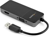 StarTech.com USB 3.0 to HDMI and VGA Adapter - 4K/1080p USB Type-A Dual Monitor Multiport Adapter Converter - External Video Graphics Card for Multiple Screens - Multi Display USB Adapter (US