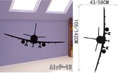 3D Sticker Decoratie Vliegtuig Muursticker Slaapkamer Afneembare helikopter Vinyl zelfklevende muurdecoraties Muurschildering voor kinderkamer en jongens - AirP13 / Small