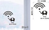 3D Sticker Decoratie Gratis WiFi en Welkom Vinyl Sticker Decalbord voor deur en winkel Uitstekende kwaliteit Winkel Glazen venster Vinilos Home Decor - Biz1 / Large