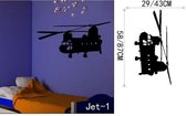3D Sticker Decoratie Gepersonaliseerd vliegtuig Vinyl muurstickers Kinderkamer Sticker Jet Art muurstickers muurschildering voor kinderen kamers Helicopter Home Decoration - Jet1 /