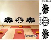 3D Sticker Decoratie Indische Namaste Woorden Religie Muurtattoo Vinyl Lotus Yoga Sticker Boeddha Ganesha Home Decor Slaapkamer Bloem Muurschildering - zwart / Small