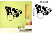 3D Sticker Decoratie Cartoon Design Spelen Pool Snooker Muurstickers Vinyl Verwijderbaar Zelfklevend Home Decor Muurtattoo voor de woonkamer - Snooker9 / Small