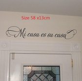 3D Sticker Decoratie Mi casa es su casa - entry manier muurtattoo art decal sticker belettering citaat inspirerend opbeurend huis huis decor decoratie