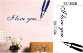 3D Sticker Decoratie Romantisch Liefde Liefdevol Paar Slaapkamer Art Mural Woonkamer Vinyl Carving Muurtattoo Sticker voor Huisdecoratie - LOVE42 / Small
