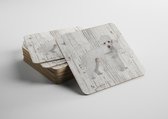 Hond Poedel | Houten Onderzetters 6 Stuks