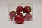 Kunstbloemen En Overige - Cb. 6 Strawberries Red 7 Cm