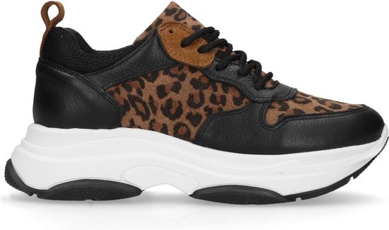 zwarte dad sneakers met panterprint