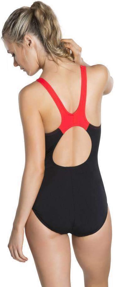 Speedo Endurance Boom Splice Muscleback Dames Badpak - Zwart - Rood — afbeelding 5