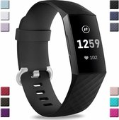 Fitbit Charge 3 silicone band (zwart) - Maat L