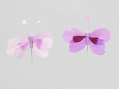 Bijstekers - W/b. 48 Butterflies/pick Lilac 8 Cm