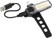 Robuuste oplaadbare LED fietsverlichting met grote lichtopbrengst - wit - inclusief micro USB kabel
