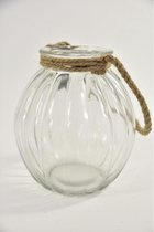 Glazen Vazen En Flessen - Glasvaas Cork D22 H24.5cm Helder Met Jute Touw