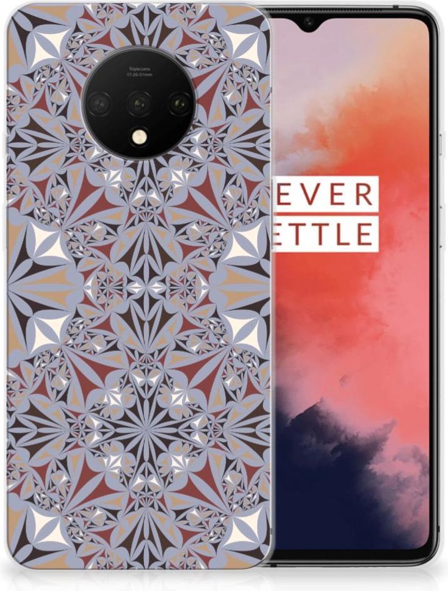 OnePlus 7T TPU Siliconen Hoesje Flower Tiles