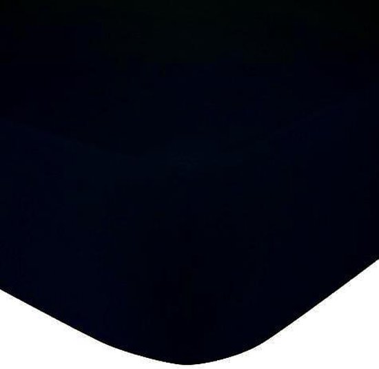 Het Ultieme Zachte Hoeslaken- Jersey -Stretch -100% Katoen-Lits-Jumeaux- 200x220+40cm-Zwart - Voor Boxspring-Waterbed - Merkloos’