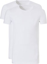 Ten Cate Basic T-shirt Wit Ronde Hals Slim Fit 2-Pack - XL
