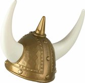 Vegaoo - Goudkleurige vikinghelm met horens voor volwassenen