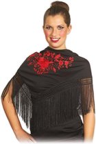Rubie's Spaanse Sjaal Unisex Zwart/rood One Size