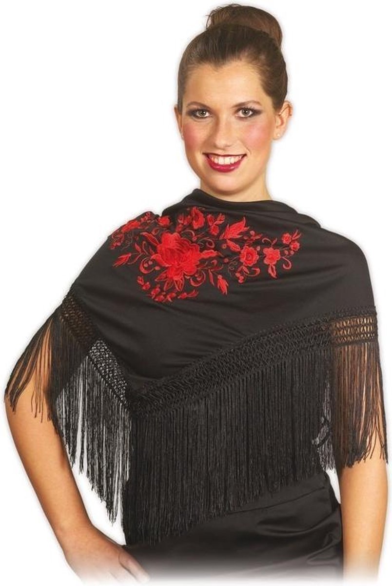 Rubie's Spaanse Sjaal Unisex Zwart/rood One Size | bol.com