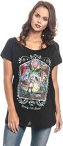 Disney Beauty & The Beast Dames Tshirt -L- Window Zwart