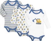 Playshoes Schnizler set 3 rompers lange mouw bouwwagens