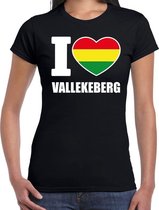 Carnaval I love Vallekeberg t-shirt zwart voor dames 2XL
