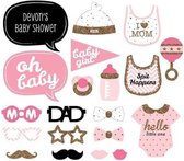 iBello Babyshower Meisje Girl Party Prop Photo Booth Set