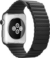 Geschikt voor Apple Watch 1 / 2 / 3 / 4 / 5 - 38MM / 40MM Luxe PU Leren bandje |Zwart / Black| Premium kwaliteit | Maat: One Size |PU Leer|TrendParts