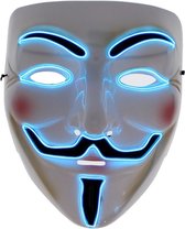 Zac's Alter Ego Masker Anonymous/Guy Fawkes Lichtgevend - 3 standen Blauw