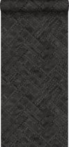 Origin Wallcoverings behangpapier metalen platen zwart - 337240 - 53 cm x 10,05 m