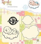 Nellies Choice DADA Die with clear stamp Its a boy - sweet dreams DDCS010 54x42mm
