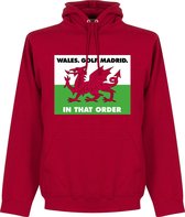Wales, Golf, Madrid, In That Order Hoodie - Rood - S