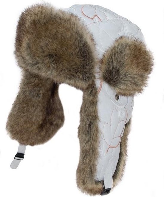 Russische bontmuts wit met nepbont en flappen voor dames - Faux fur  pilotenmuts 58 cm | bol.com
