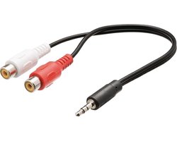 3,5mm Jack (m) - Tulp (v) stereo audio adapter kabel - 0,20 meter