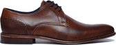 Manfield - Heren - Cognac veterschoenen - Maat 42