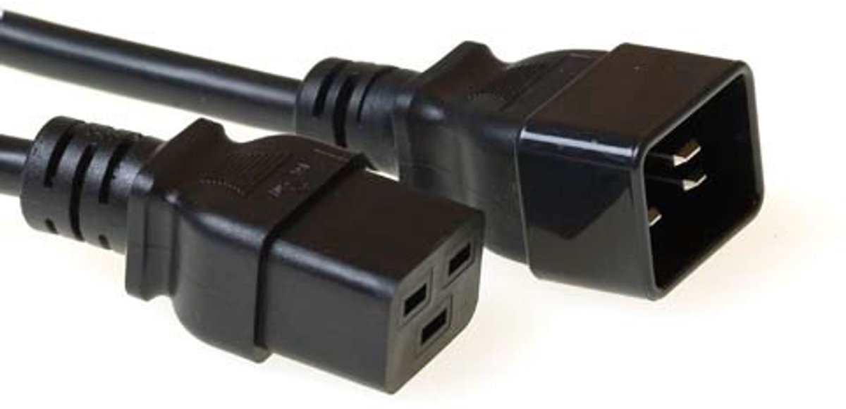 ACT Netsnoer C19 - C20 zwart 1,2 m AK5086
