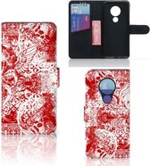 Nokia 7.2 | Nokia 6.2 Telefoonhoesje met Naam Angel Skull Red