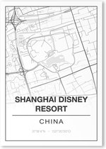 Poster/plattegrond DISNEY SHANGHAI RESORT - A4