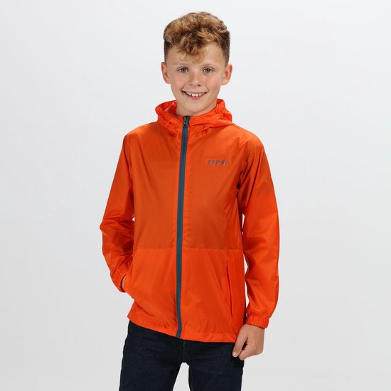 Regatta - Kids Pack It III Opvouwbaar Kinder Regenjack - Oranje - Maat 152