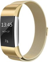 By Qubix - Fitbit Charge 2 milanese bandje (Large) - Goud - Fitbit charge bandjes