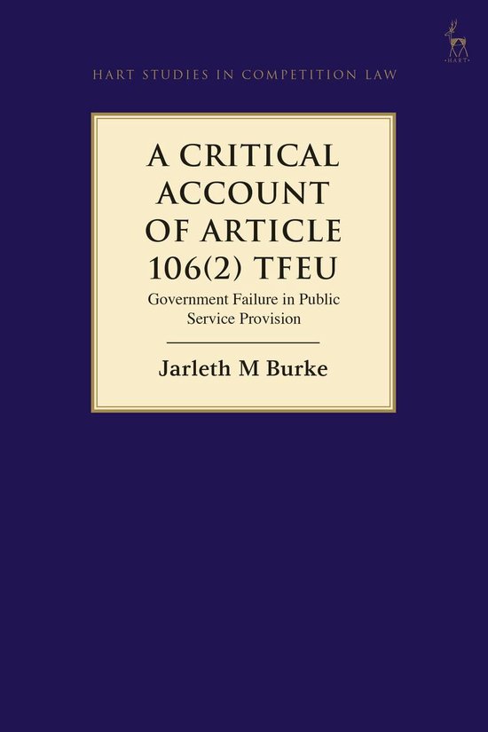 Hart Studies in Competition Law - A Critical Account of Arti ... - cover