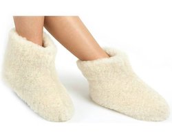 Woolwarmers wollen sloffen voor dames en heren - crème/wit