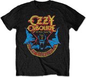 Ozzy Osbourne Heren Tshirt -L- Bat Circle Zwart