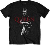 Queen - Freddie Crown Heren T-shirt - L - Zwart